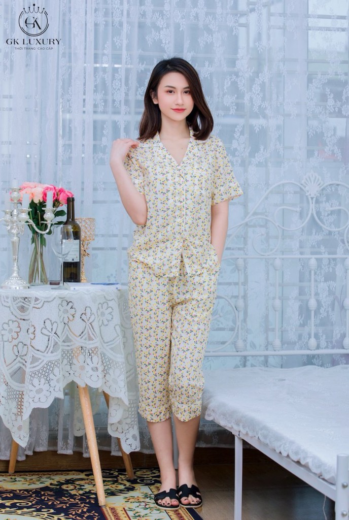 Bộ GK lanh bamboo hoa nhí GK11007