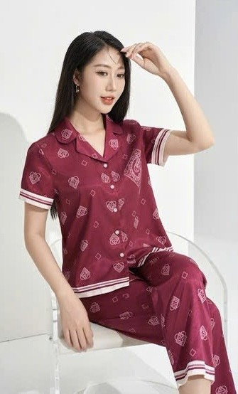 Bộ Sunfly pijama lụa satin tay cộc q.dài ST9201