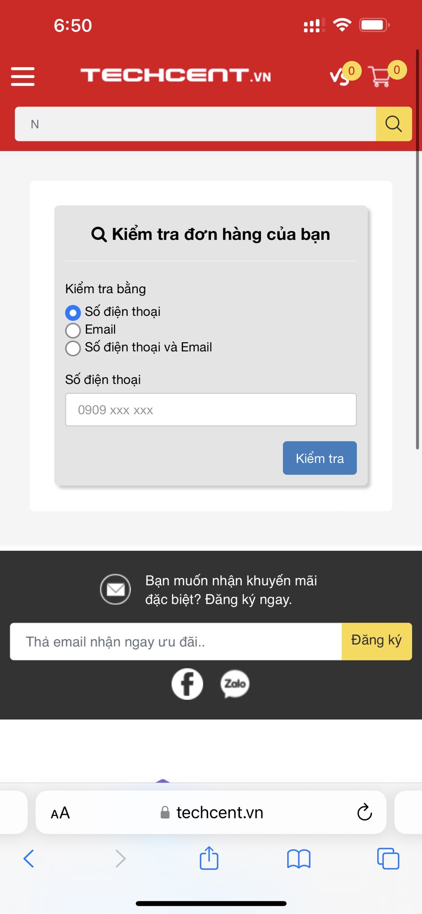 Hướng dẫn kiểm tra hành trình đơn hàng tại Techcent Việt Nam