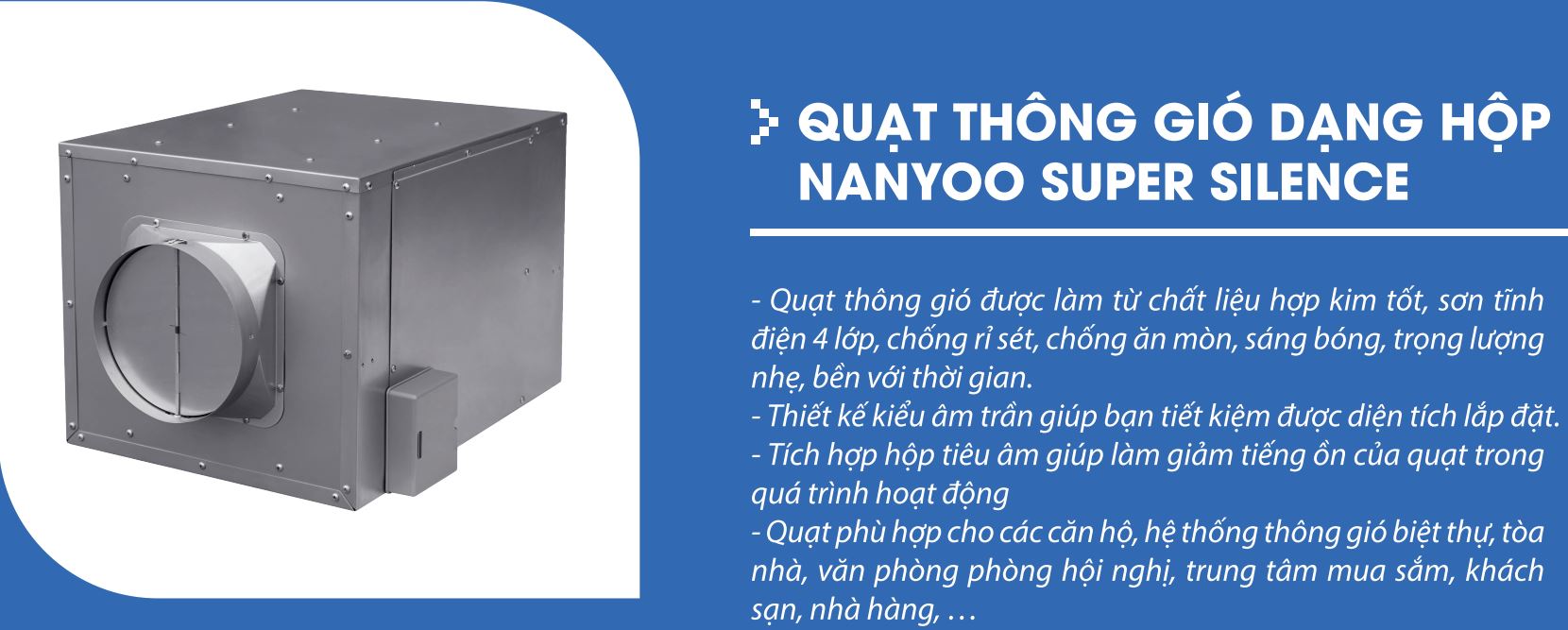 Quạt thông gió nối ống siêu âm Nanyoo DPT25-76E