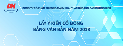 Thông báo chốt danh sách lấy ý kiến Cổ đông bằng văn bản năm 2018