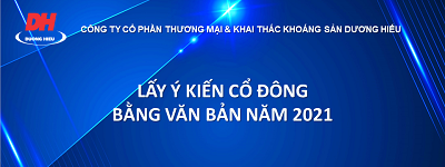 Biên bản, Nghị quyết lấy ý kiến Cổ đông bằng văn bản năm 2021