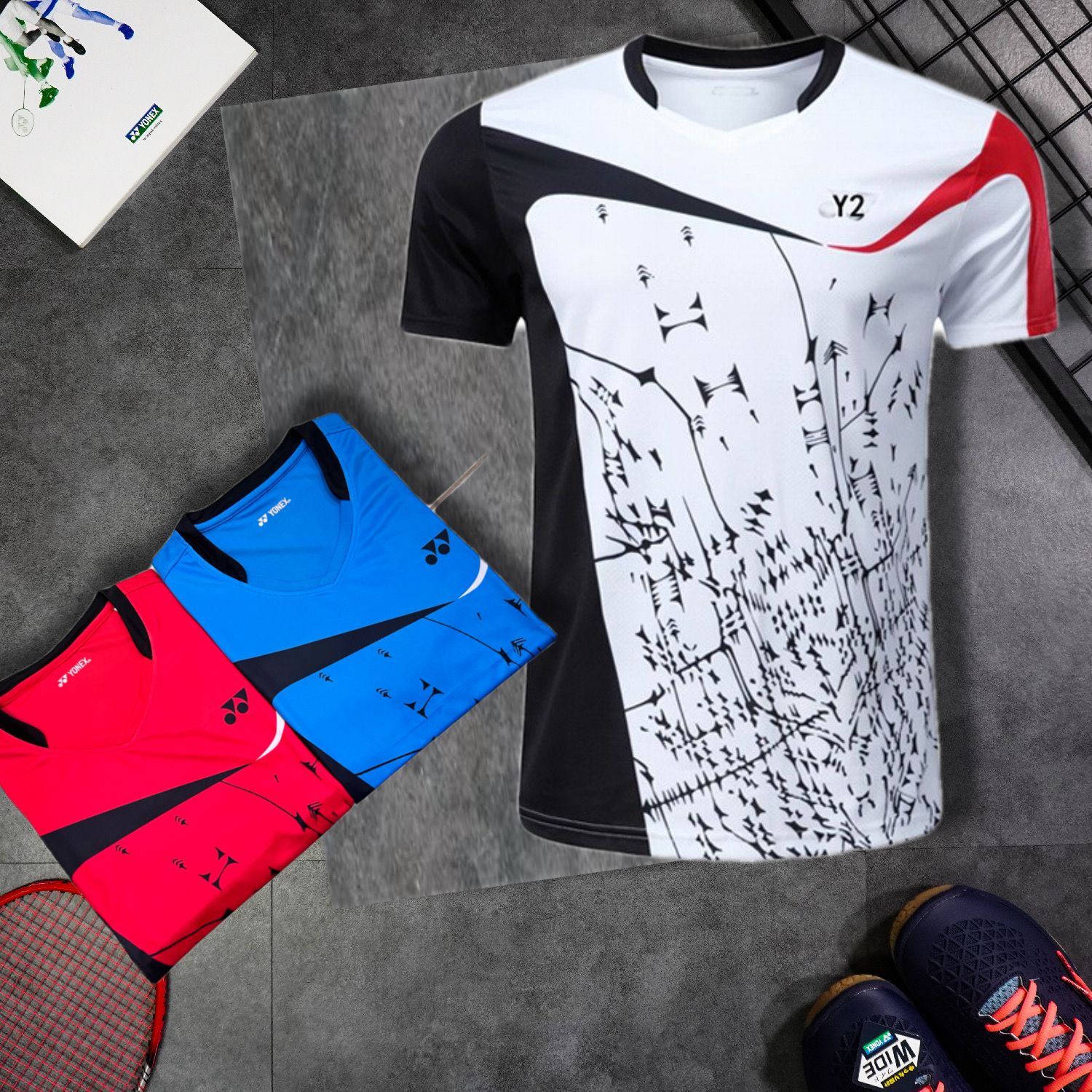 ເສື້ອ YONEX ຊາຍ ຄໍມົນ  XXL