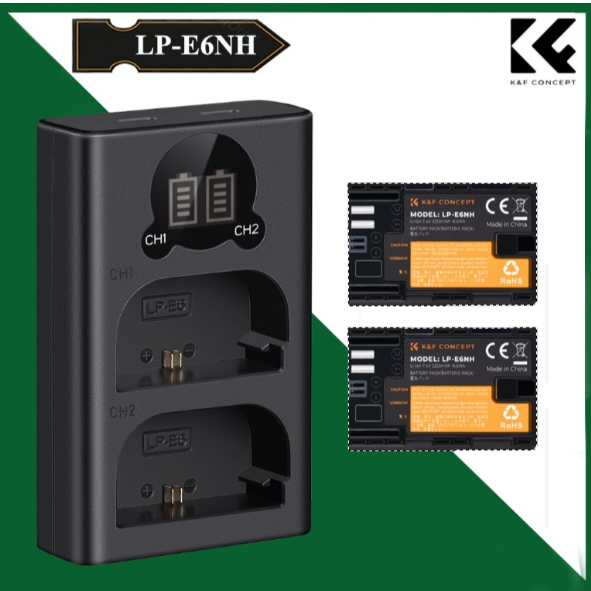 Bộ pin sạc K&F Concept LP-E6NH KF28.0021 cho R5, R6, R6II, R7
