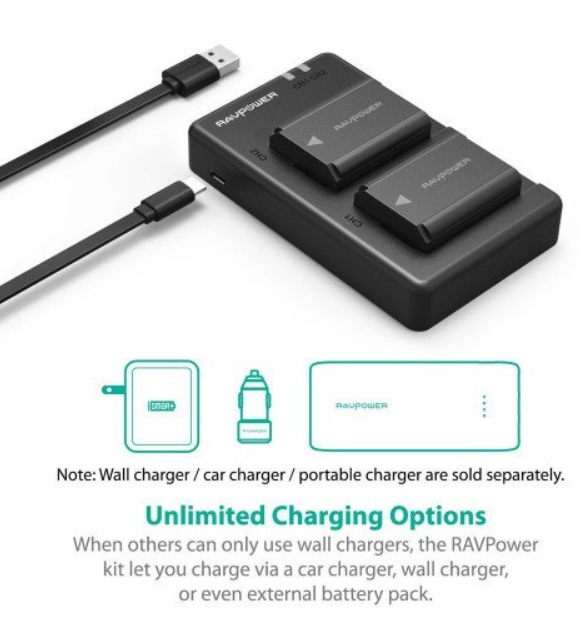 Bộ pin đôi và sạc RAVPower FW-50