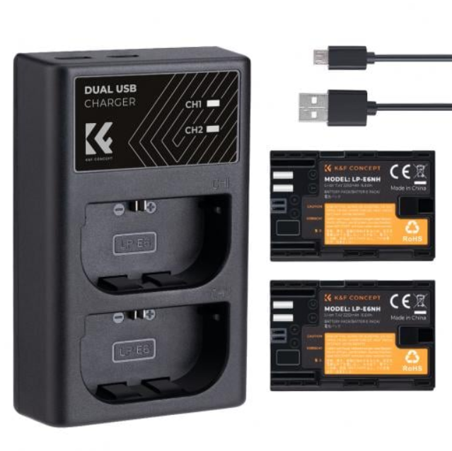 Bộ pin sạc K&F Concept LP-E6NH KF28.0021 cho R5, R6, R6II, R7