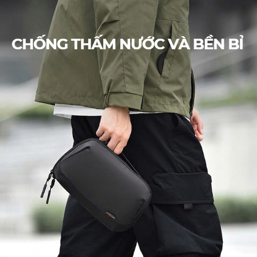 Túi Đựng Phụ Kiện Công Nghệ Chống Nước Nhẹ – Túi Đựng Cáp Sạc, Pin, Tai Nghe Đa Năng Thiết Kế Mở 180°