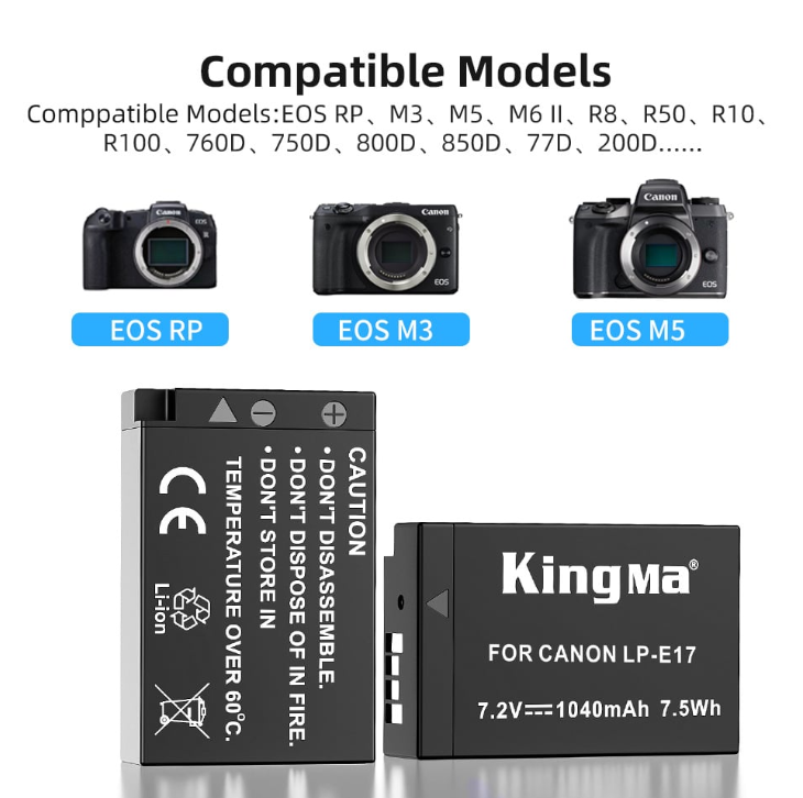 Bộ pin sạc đôi Kingma LP-E17
