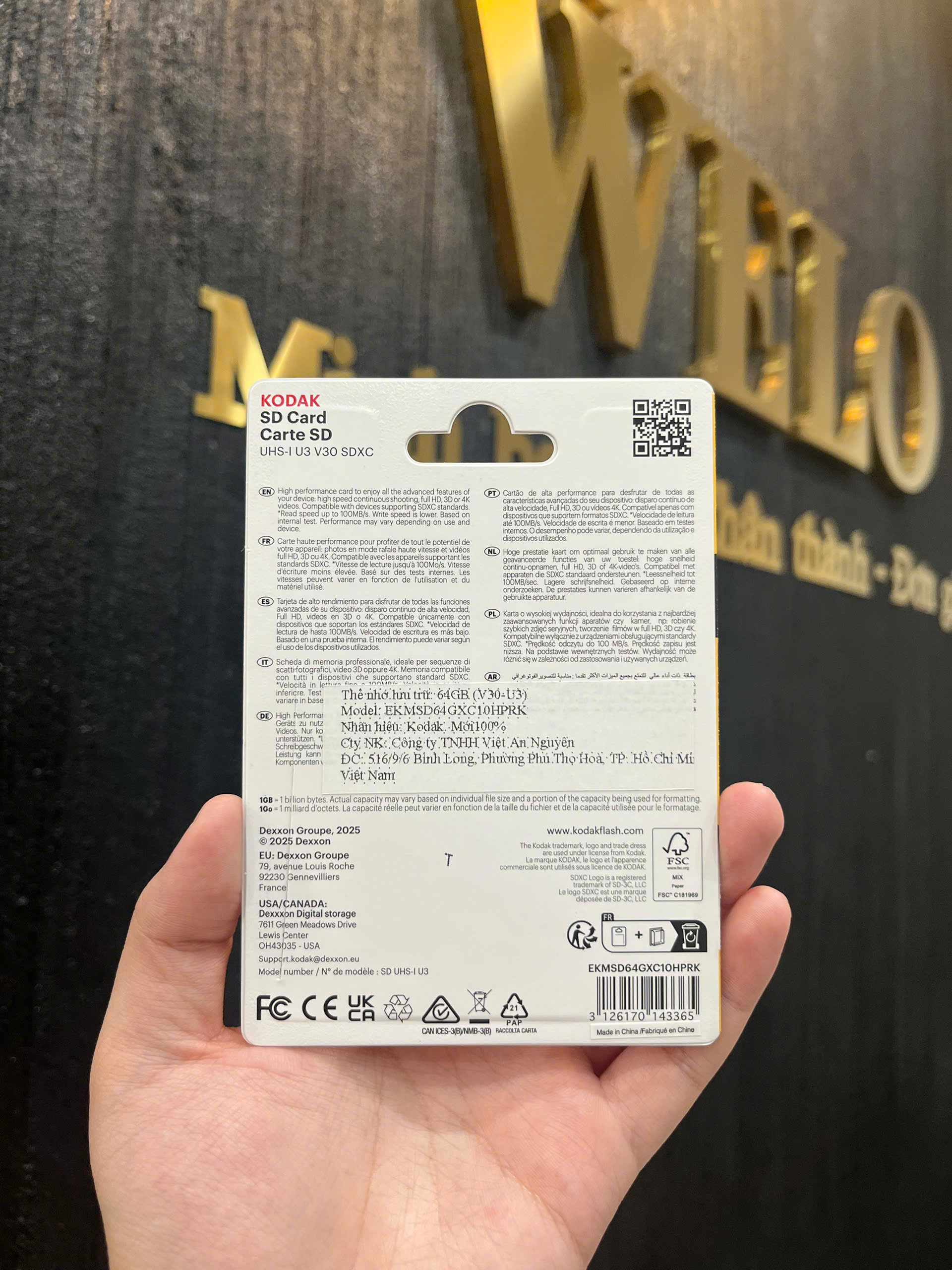 Thẻ nhớ SD Kodak 64GB Class 10 V30