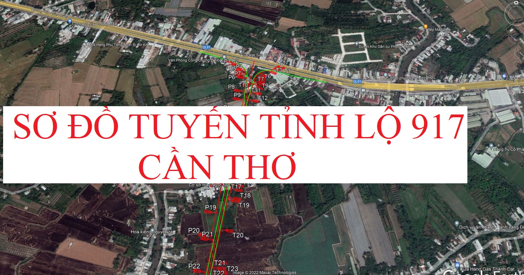 Sơ đồ giải phóng mặt bằng đường Tỉnh lộ 917 Cần Thơ