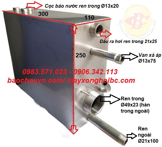 thùng chứa nước máy xông hơi ướt