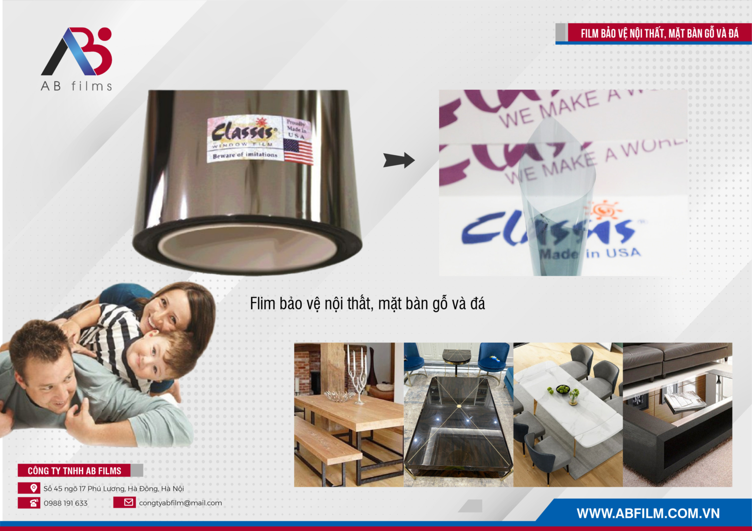 Phim dán bảo vệ mặt bàn, bảo vệ chống xước mặt gỗ, đá luôn như mới