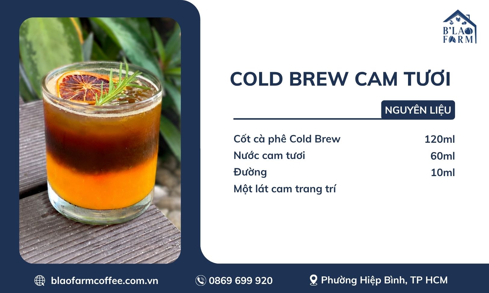 Công thức pha Coldbrew Cam tươi