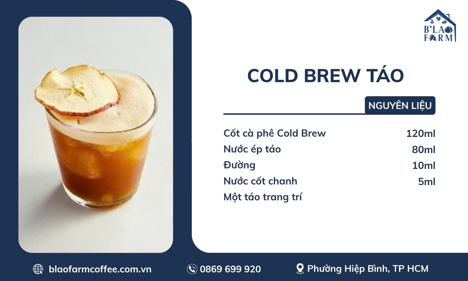Công thức pha Coldbrew Táo
