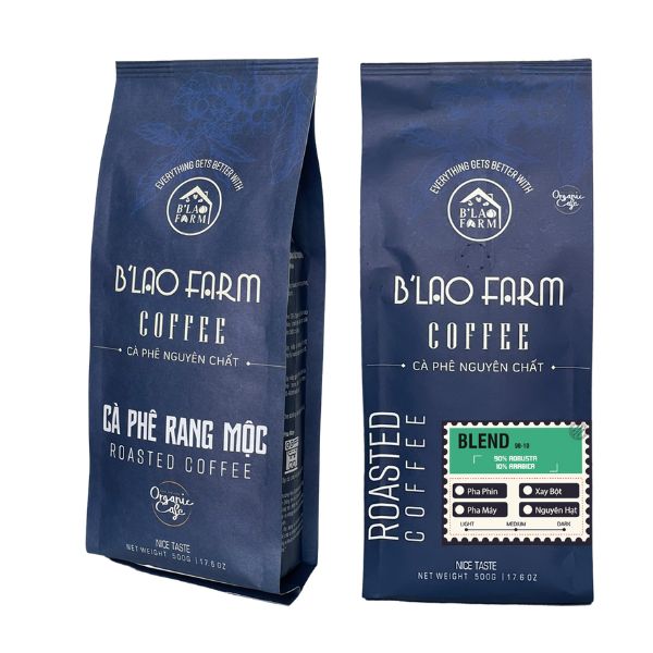 Cà Phê Blend 20-80 Rang Mộc Nguyên Chất B'LAO FARM Túi Giấy