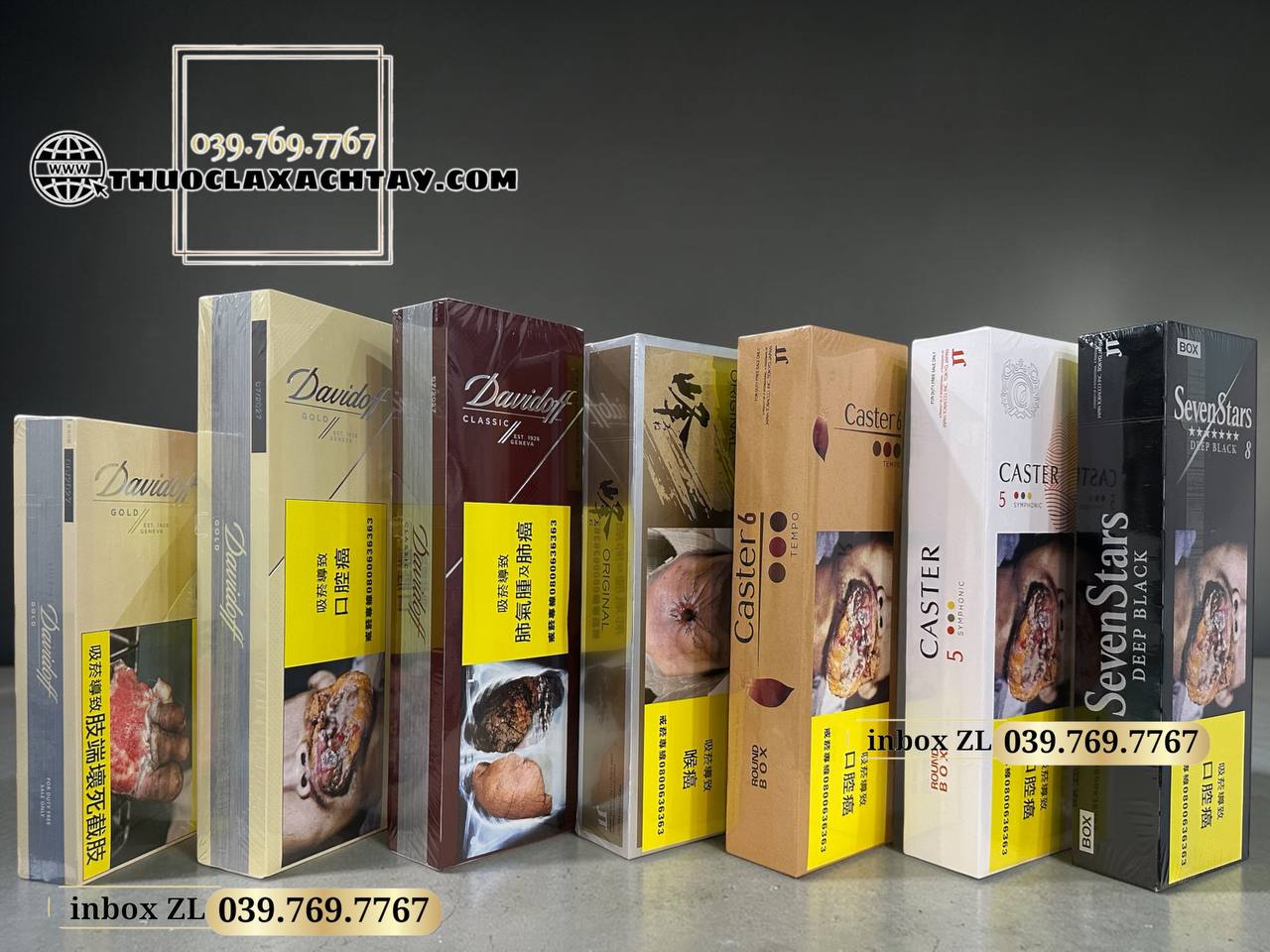 Thuốc lá Đài Loan Davidoff Gold, Davidoff Classic, Mine, Caster 6, Caster 5, Seven Star, Mevius
