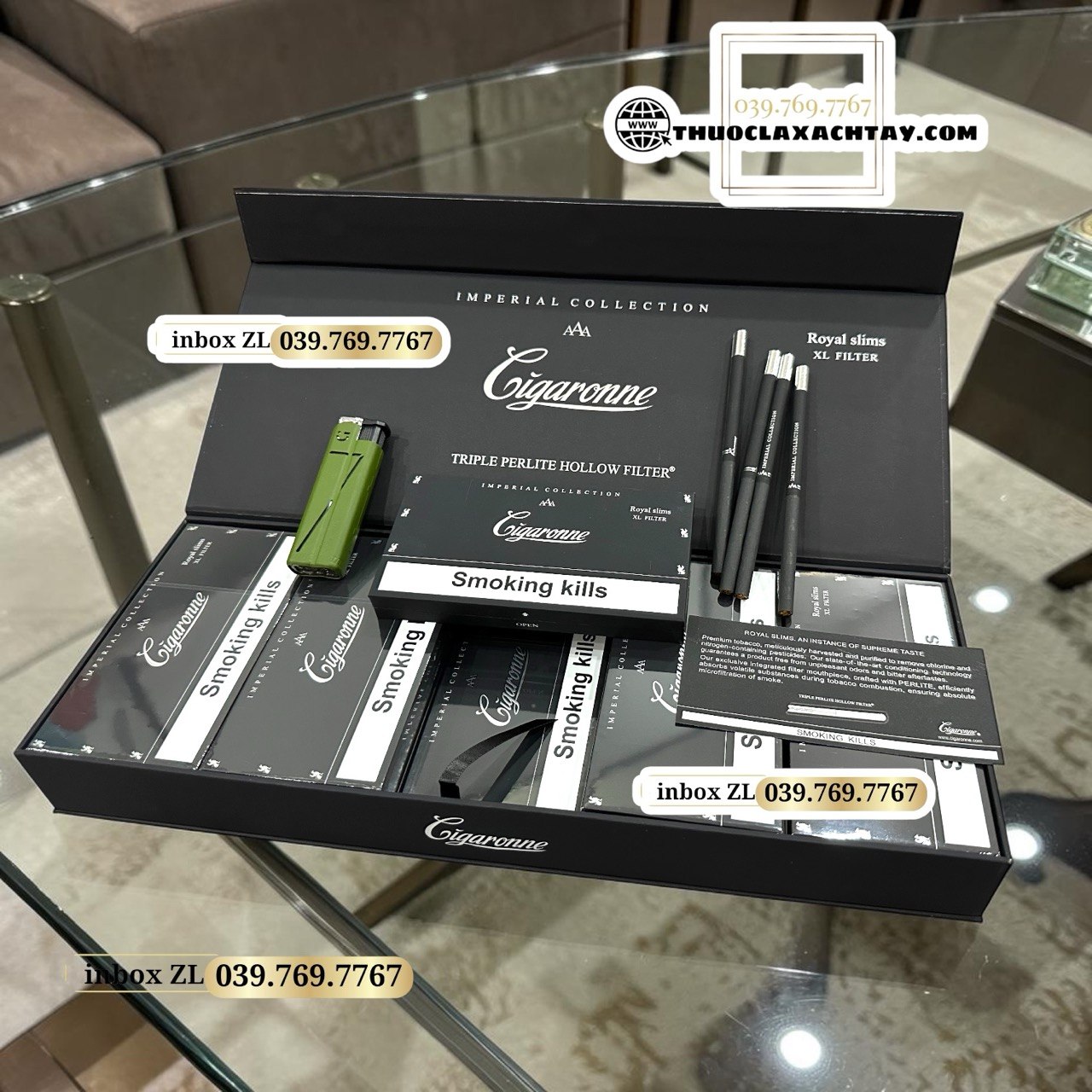 Cigaronne Royal Slims XL FILTER,Thuốc lá Cigaronne, Cigaronne Royal Slims, Cigaronne đầu lọc rỗng, Cigaronne XL Filter, thuốc lá cigaronne màu đen, thuốc lá điếu dài như cây viết, thuốc lá điếu dài nhất, Thuốc lá AAA,