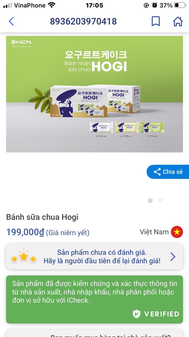 Bánh sữa chua Hogi + Kẹo Gạo Lứt