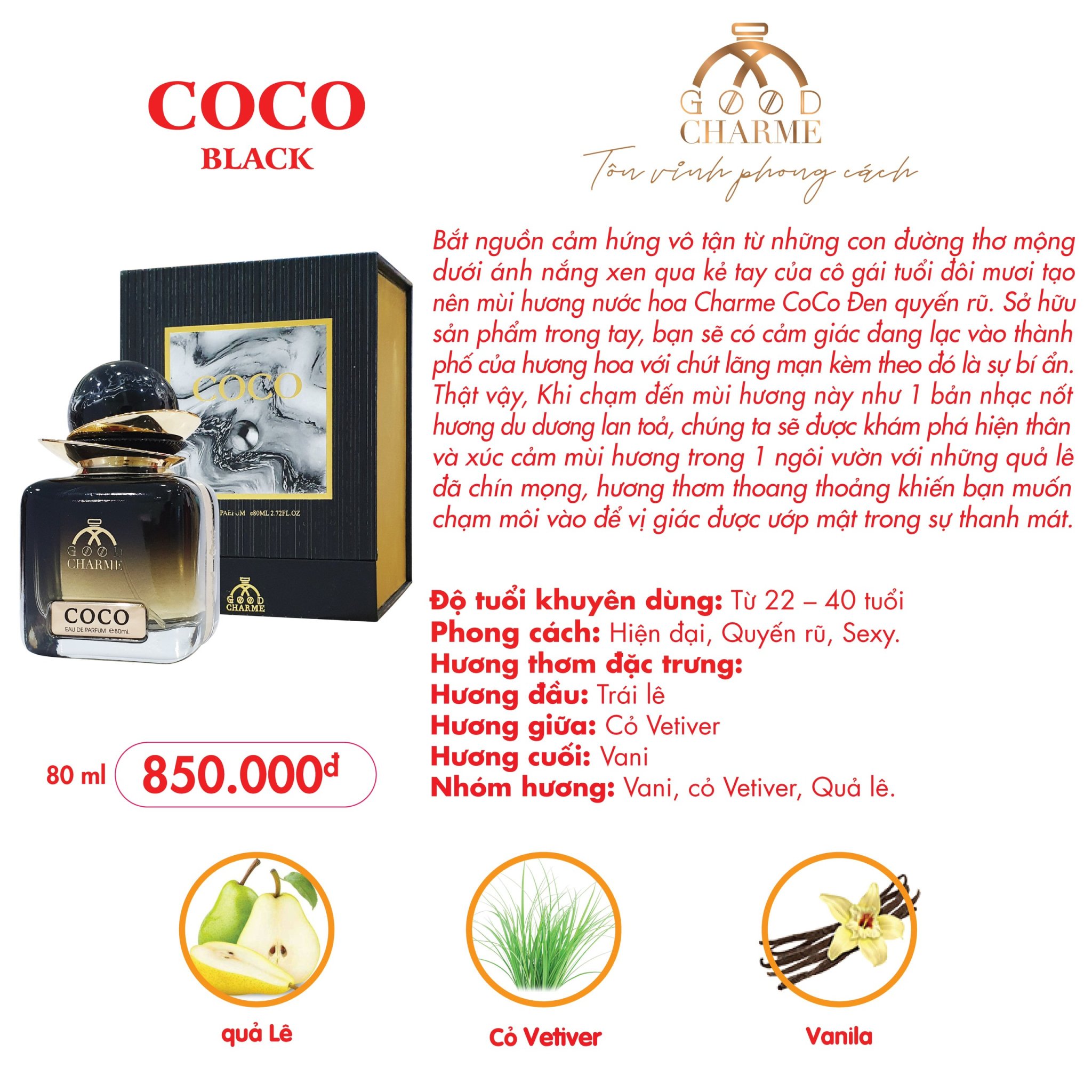 Nước hoa Good Charme COCO ĐEN