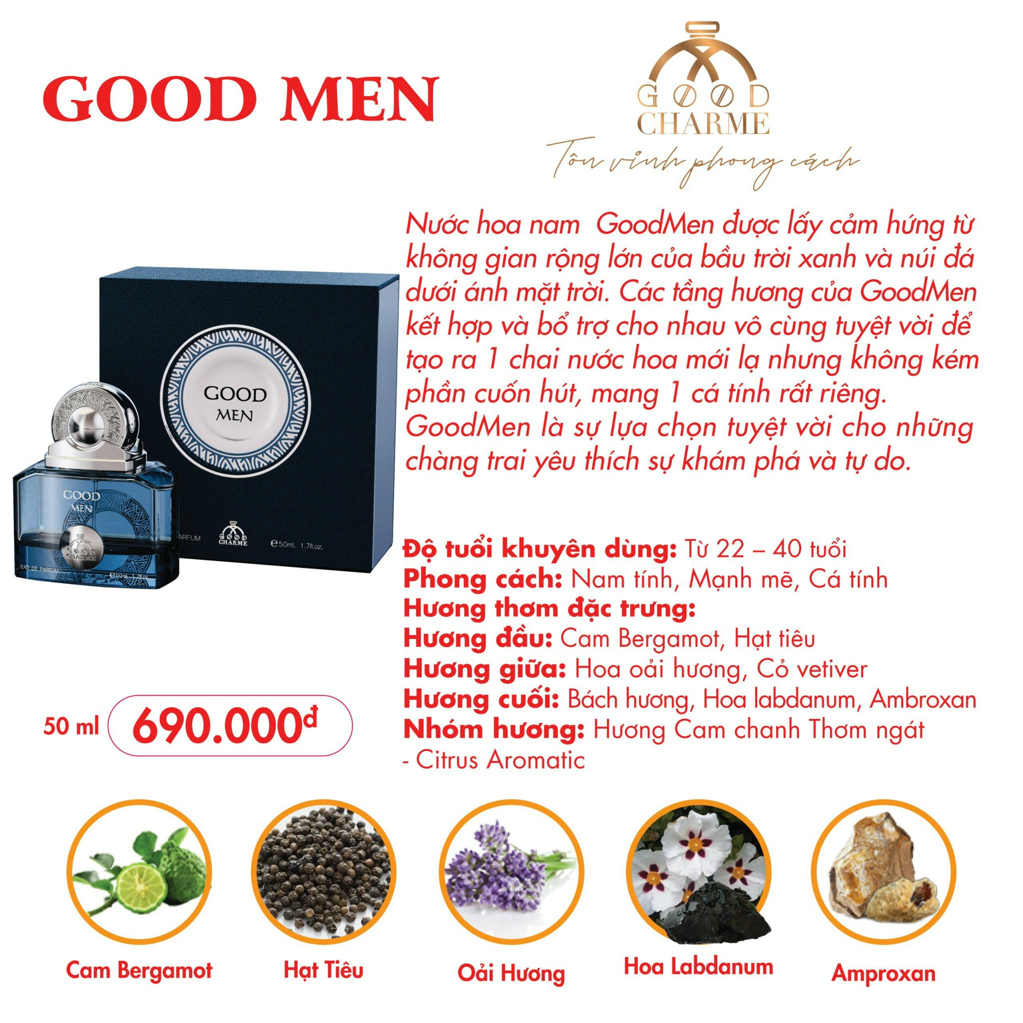 Nước hoa Good Charme GOOD MEN XANH
