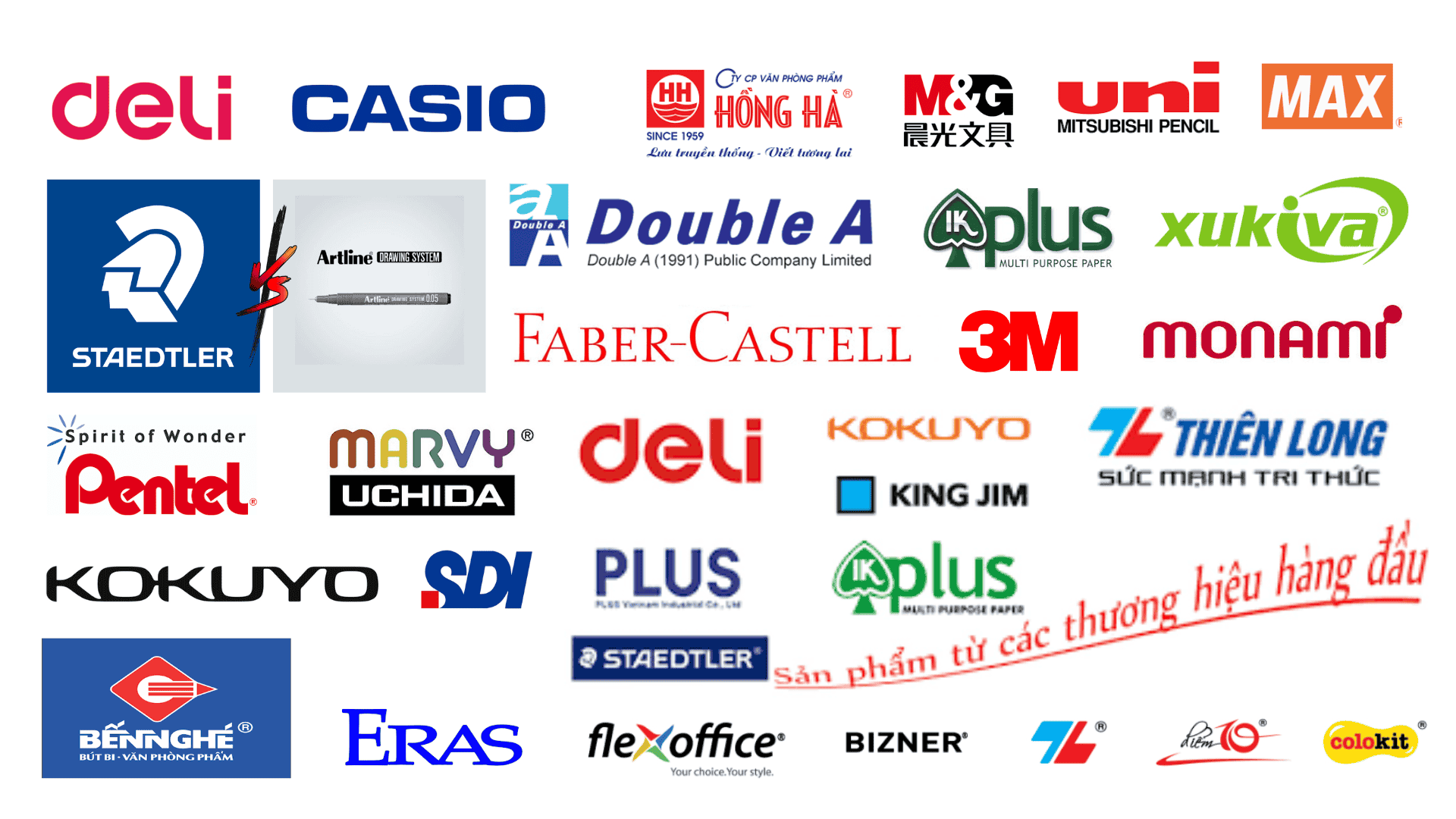Top 100 thương hiệu văn phòng phẩm đã có mặt tại Văn phòng phẩm Biên Hòa - ANEW Plaza