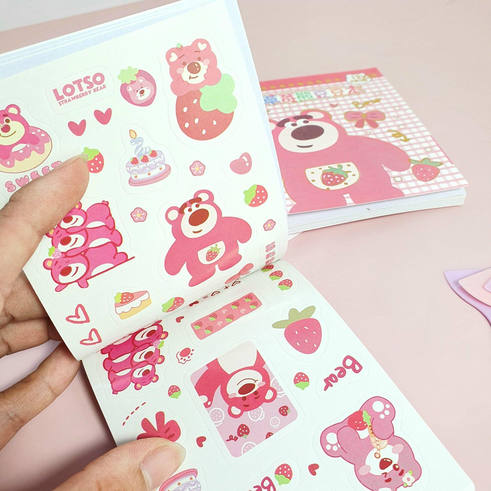 sticker hình gấu 24 tấm, tặng kèm dụng cụ dán dễ thương (300 hình dán ...