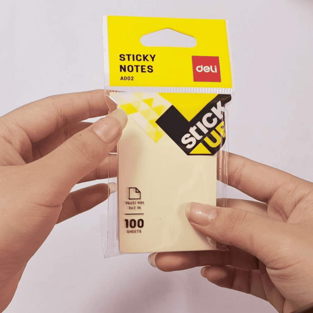 Giấy Ghi Chú Màu Neon Văng 3x2 Deli A-002