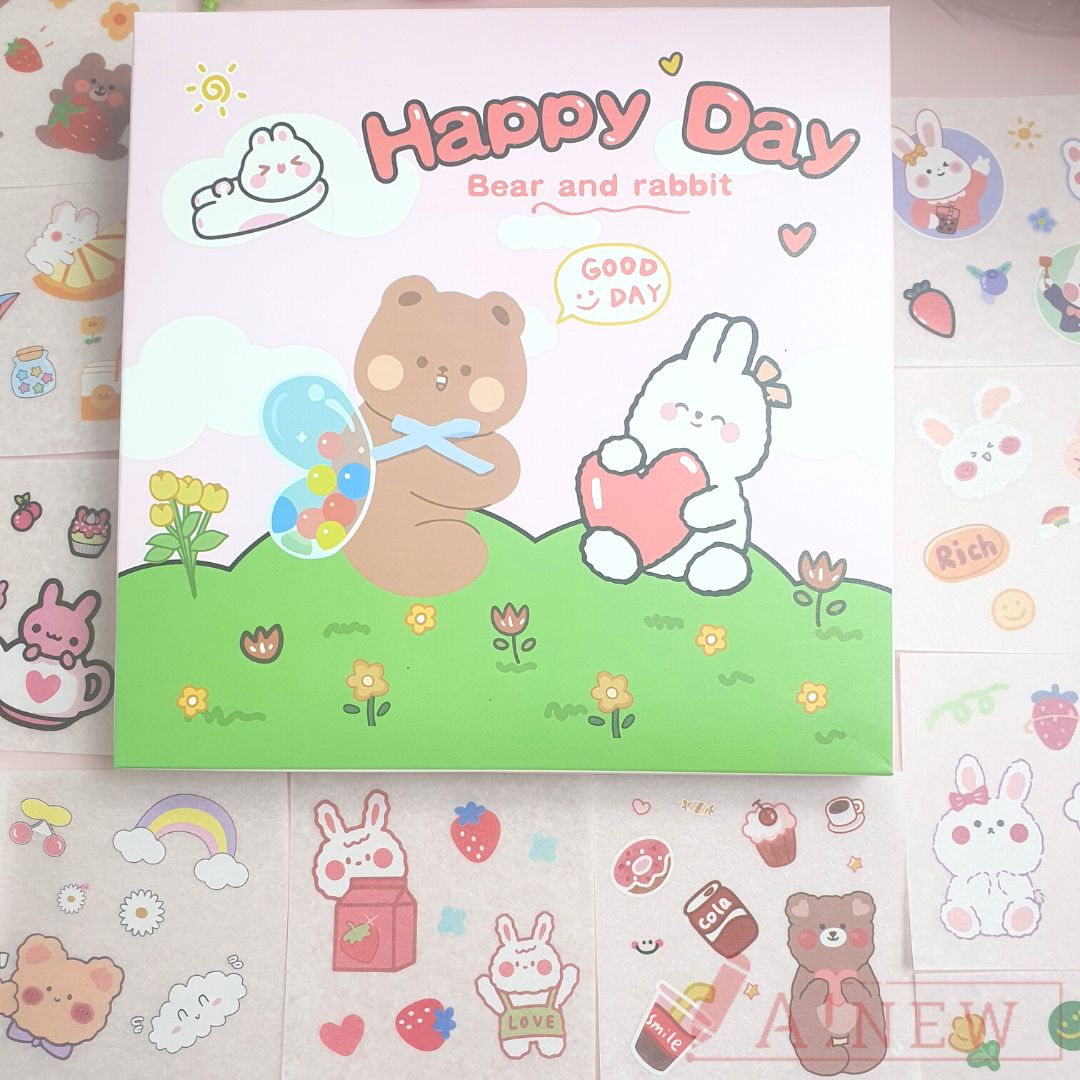 Hộp Sticker 100 tờ siêu dễ thương.