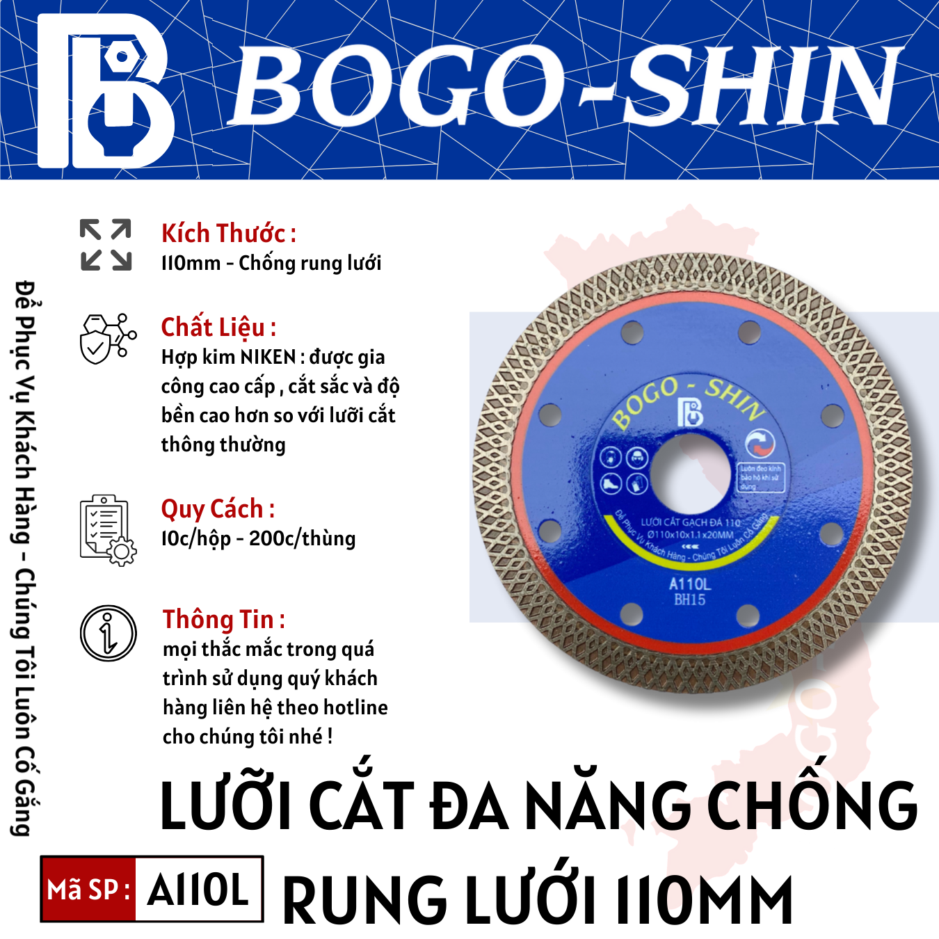 Lưỡi Cắt Đa Năng Chống Rung Lưới 110mm Bogo-Shin
