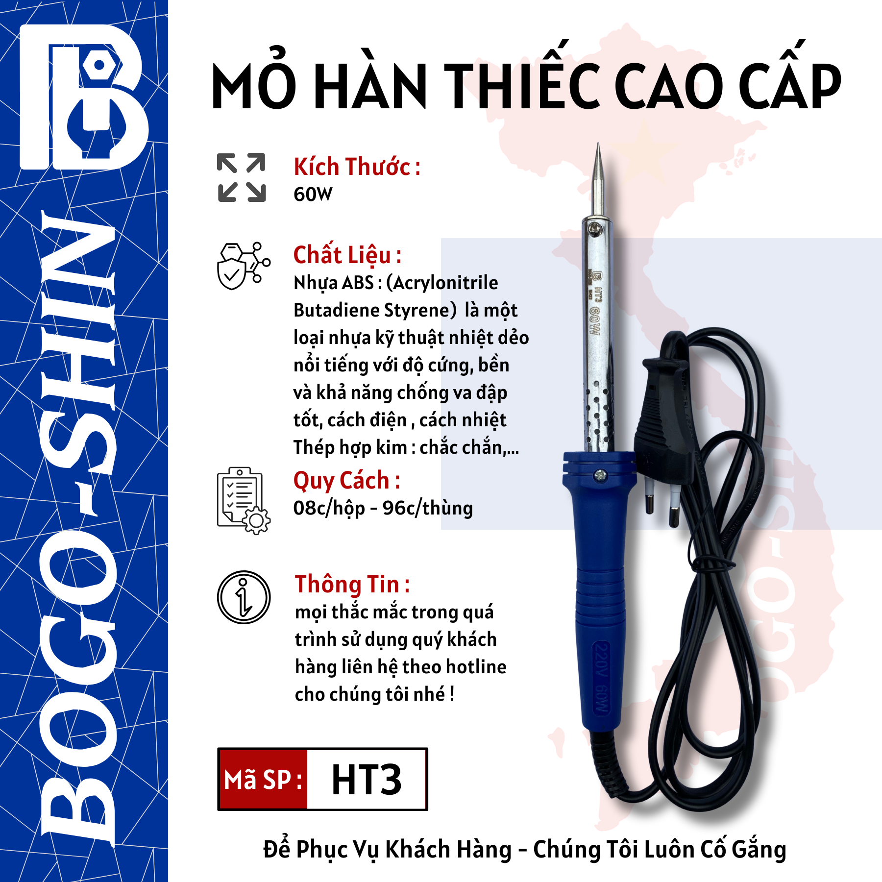 Mỏ Hàn Thiếc Cao Cấp 60W & 80W Bogo-Shin