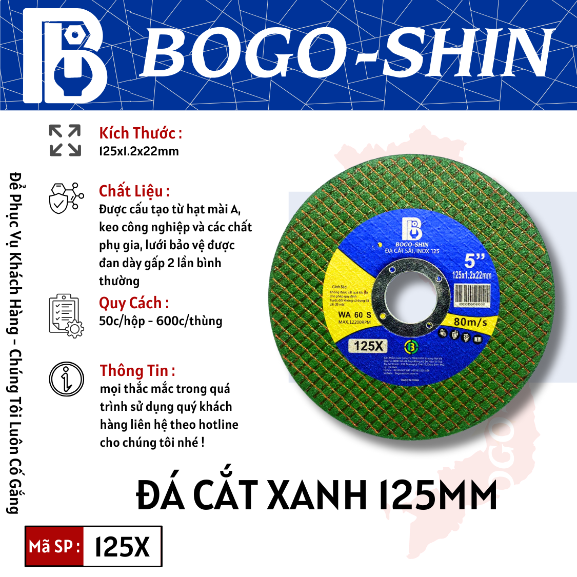 Đá Cắt Xanh 125mm Bogo-Shin