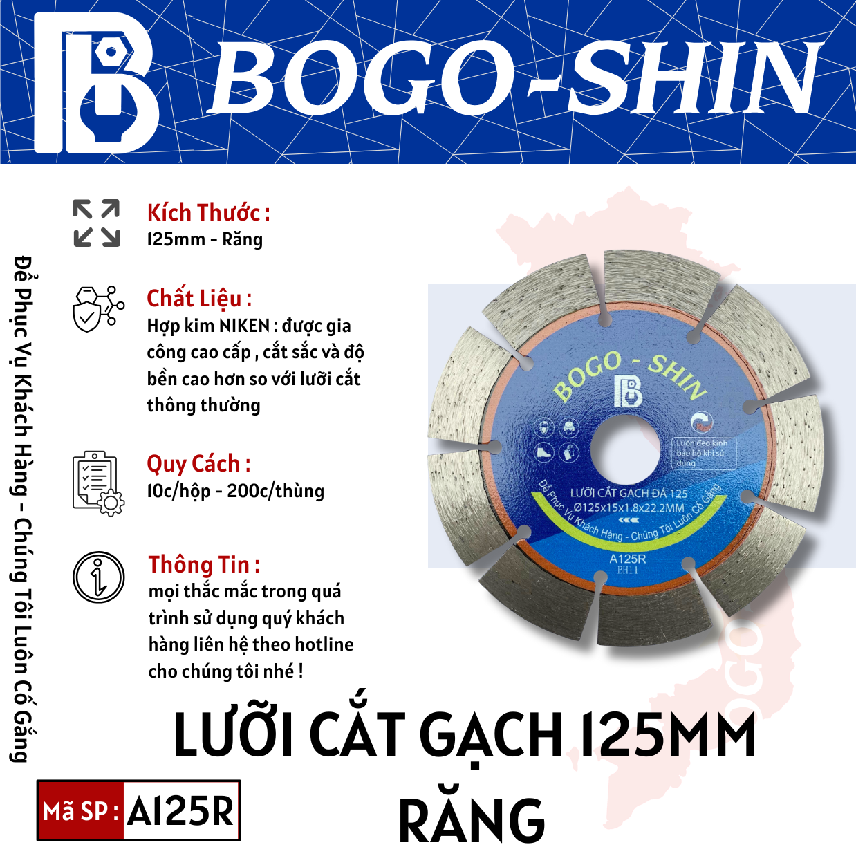 Lưỡi Cắt Gạch Răng 125mm Bogo-Shin