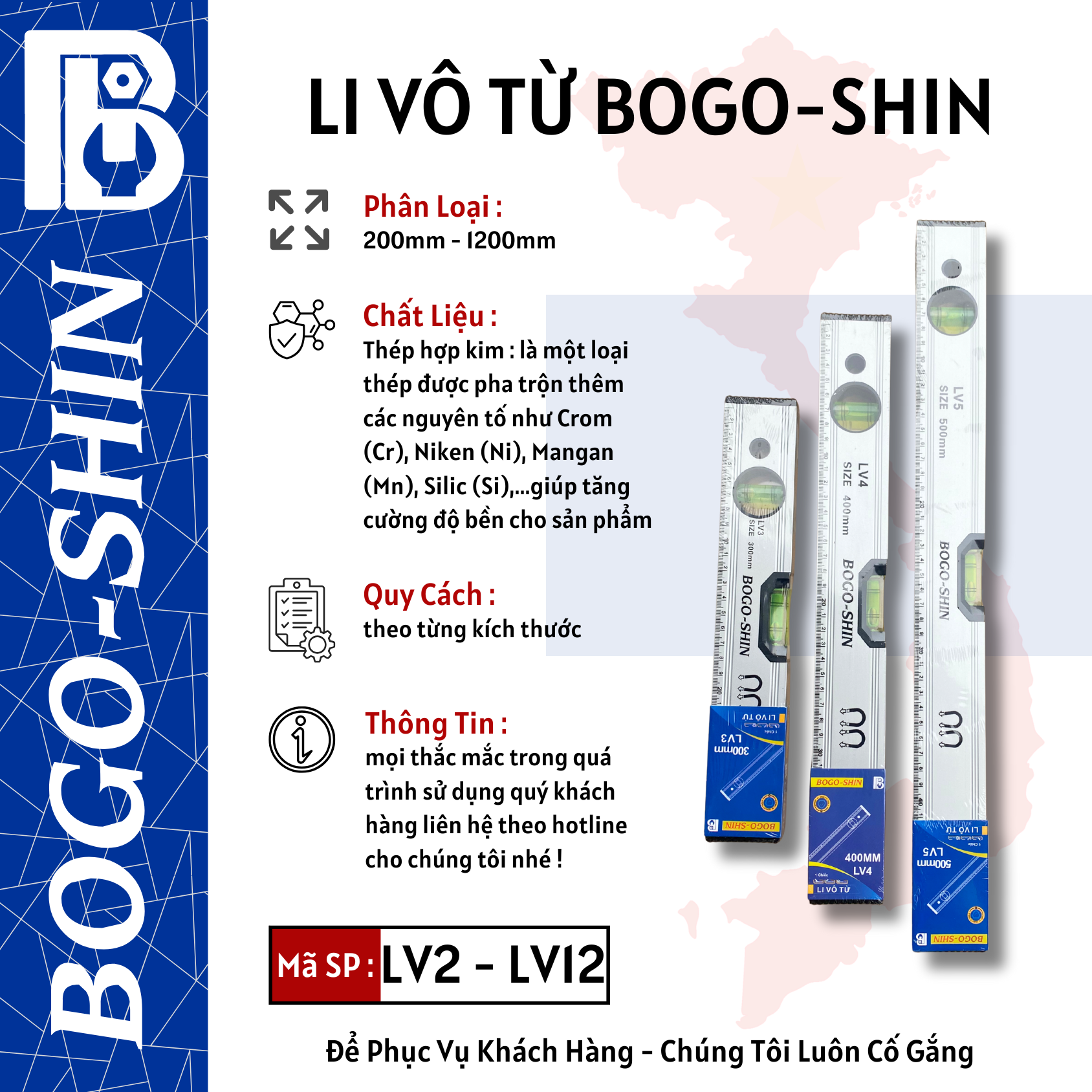 Li Vô Từ 200-1200mm Bogo-Shin | BoGo-Shin Việt Nam