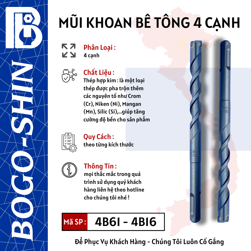 Mũi Khoan Bê Tông BOGO - SHIN 4C