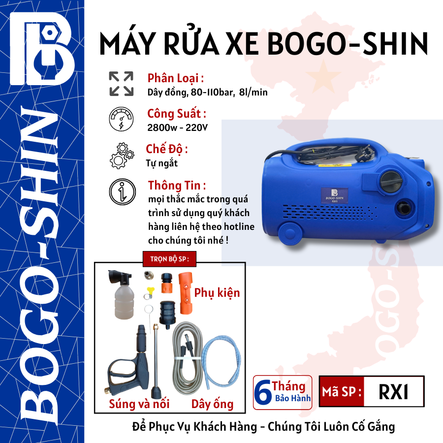 Máy Rửa Xe Bogo-Shin 2800W/220V