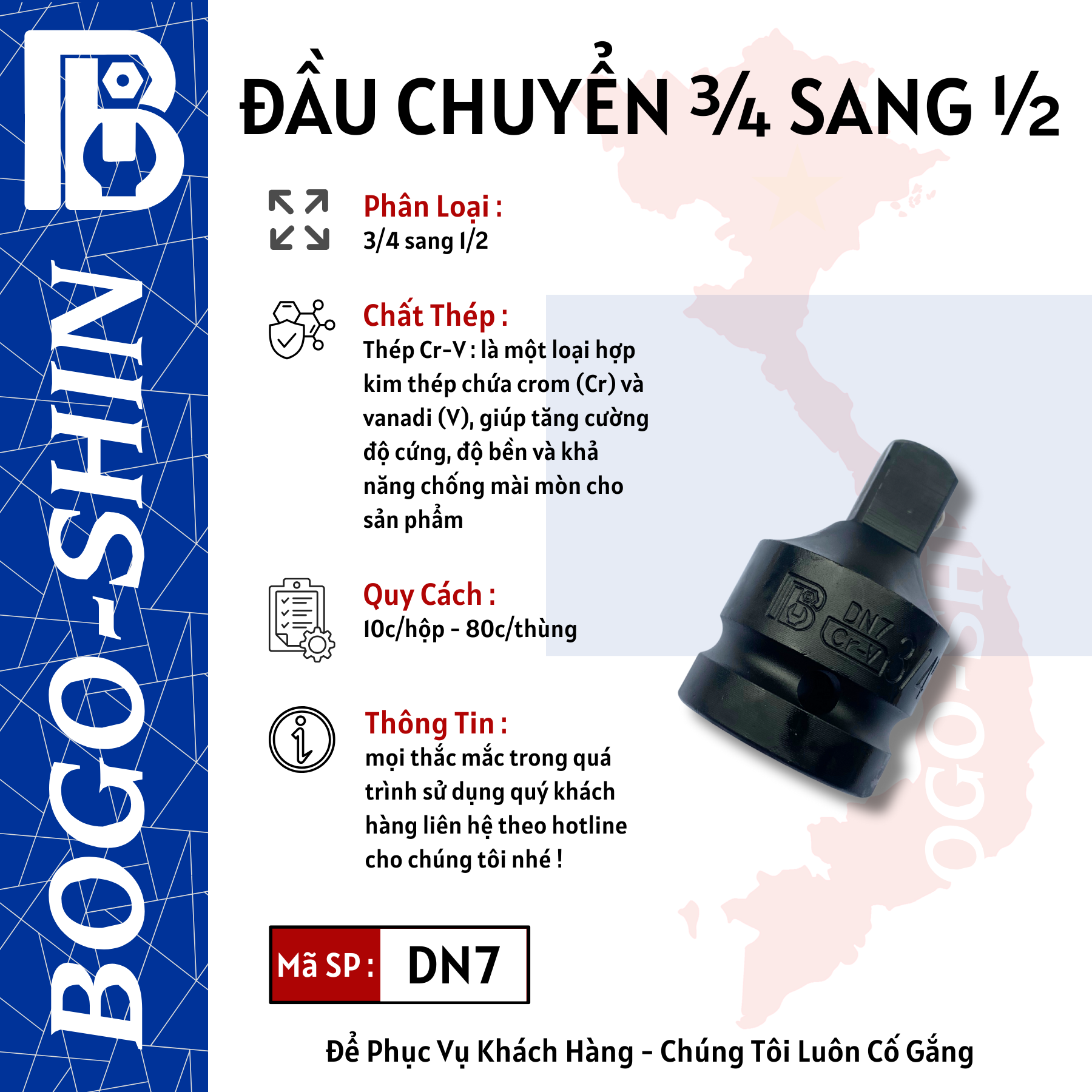 Đầu Chuyển Khẩu 3/4 Sang 1/2 Bogo-Shin