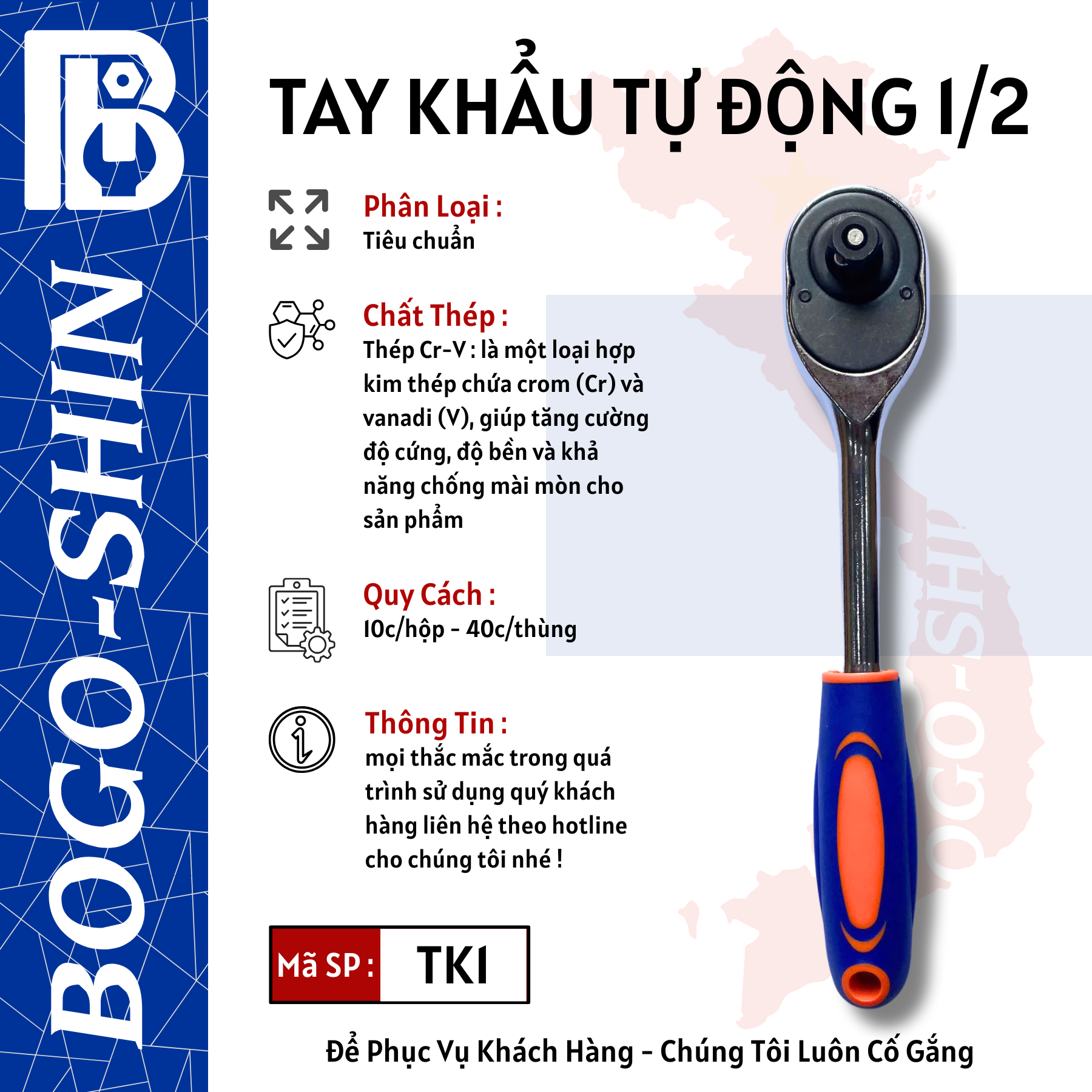 Tay Khẩu Tự Động Tiêu Chuẩn 1/2 Bogo-Shin