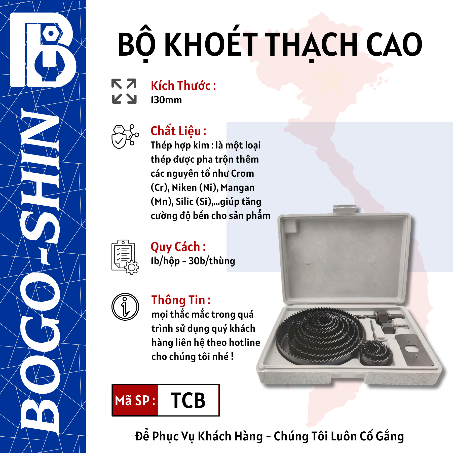 Bộ Khoét Thạch Cao 130mm Bogo-Shin