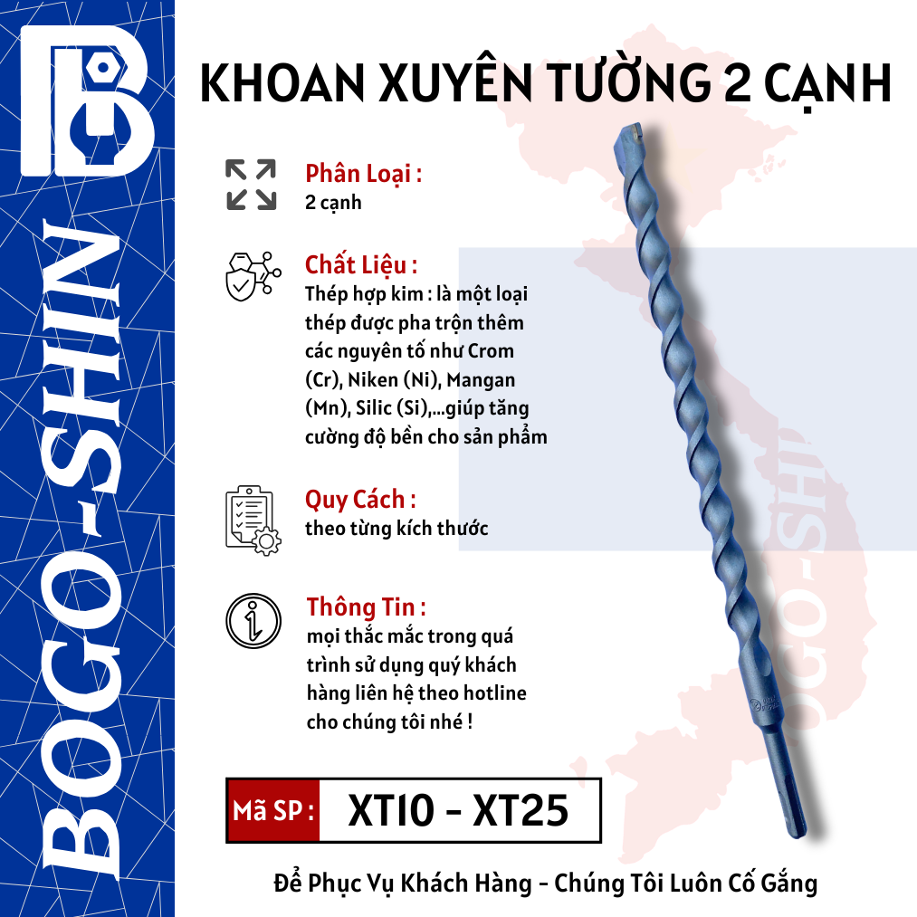 Mũi Khoan Xuyên Tường  BOGO - SHIN 2 Cạnh