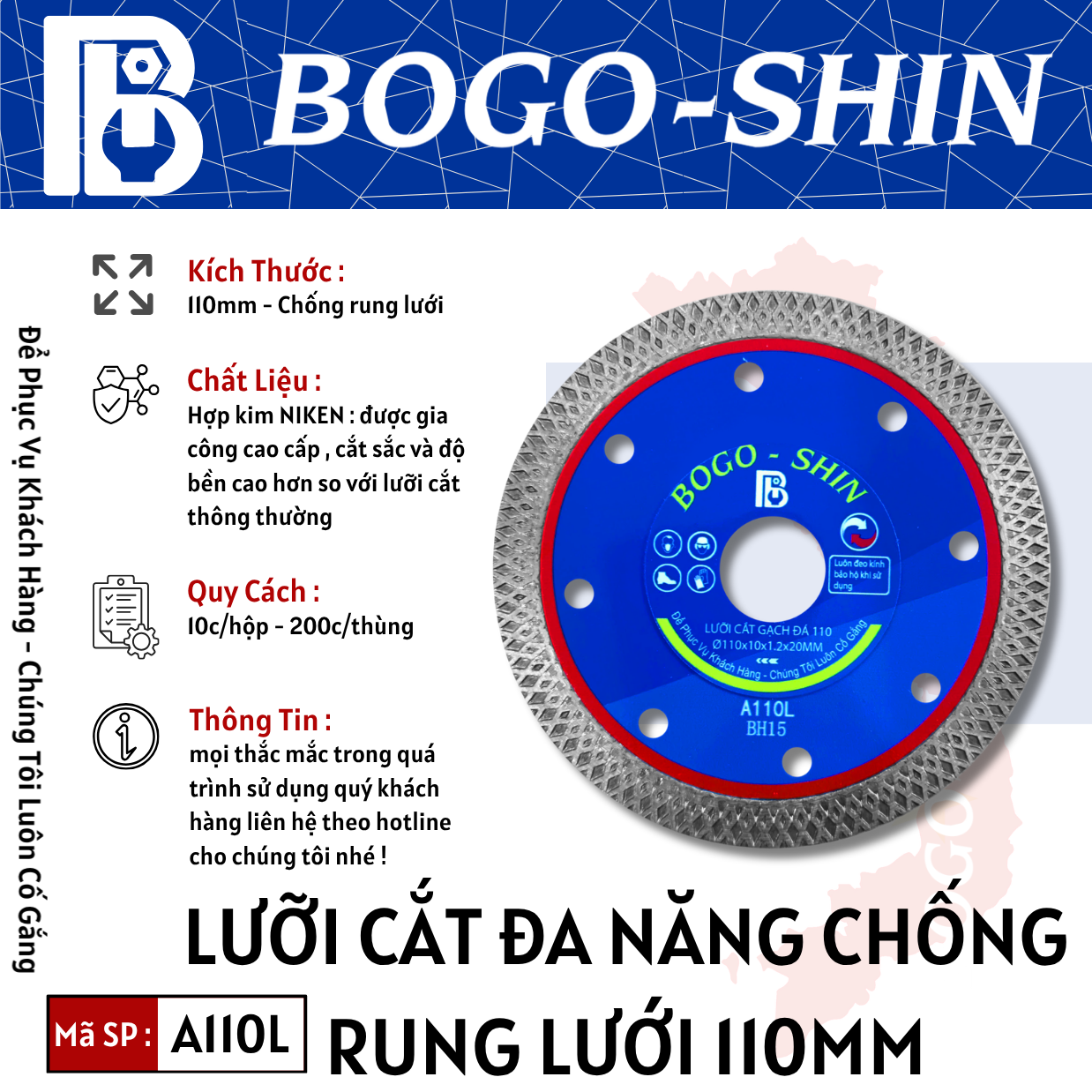 Lưỡi Cắt Đa Năng Chống Rung Lưới 110mm Bogo-Shin