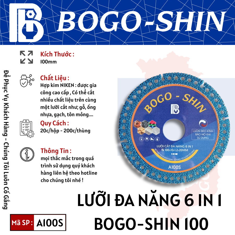 Lưỡi Cắt Đa Năng 6 In 1 Bogo-Shin 100mm