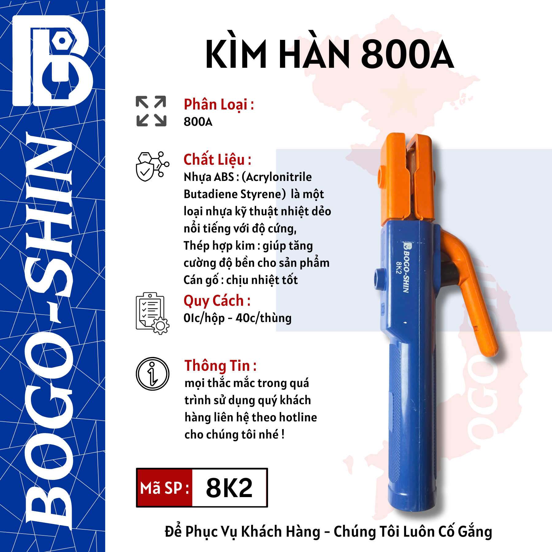 Kìm Hàn 500A, 800A, 100A Bogo-Shin