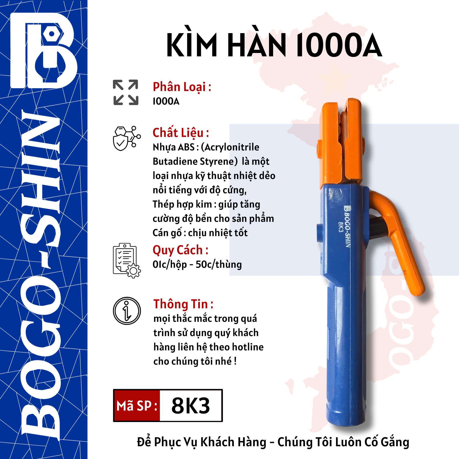 Kìm Hàn 500A, 800A, 100A Bogo-Shin