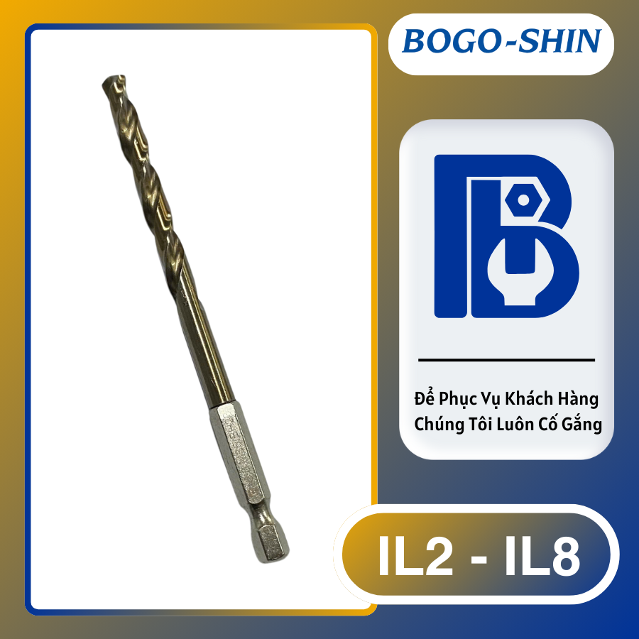 Mũi Khoan Inox Đặc Chủng Chân Lục Giác BOGO-SHIN 2mm - 10mm