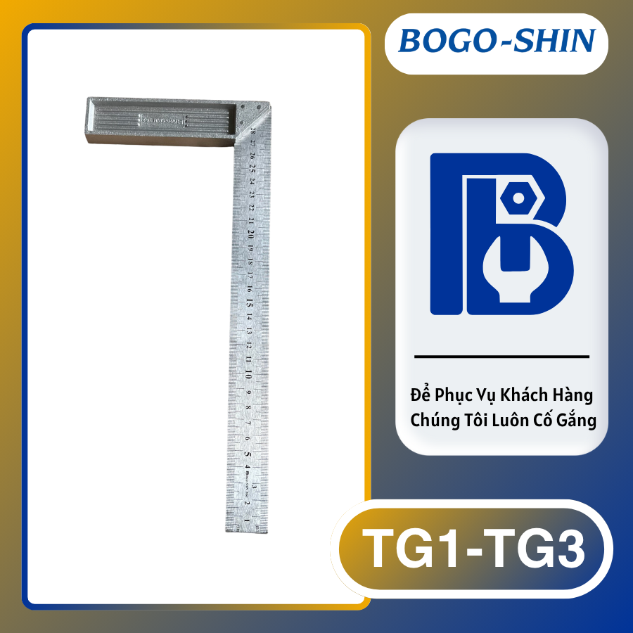 Thước Ke Góc Vuông Inox BOGO - SHIN
