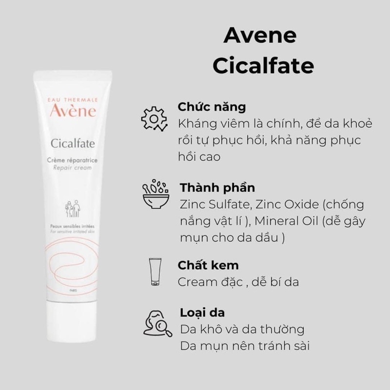 Kem dưỡng Avene cicalfate 40ml