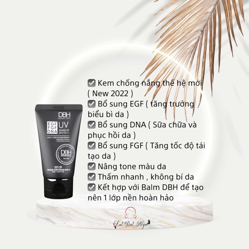 Kem chống nắng DBH 60ml SPF 50+ bản mỹ USA, ngăn ngừa lão hóa, nâng tông nhẹ