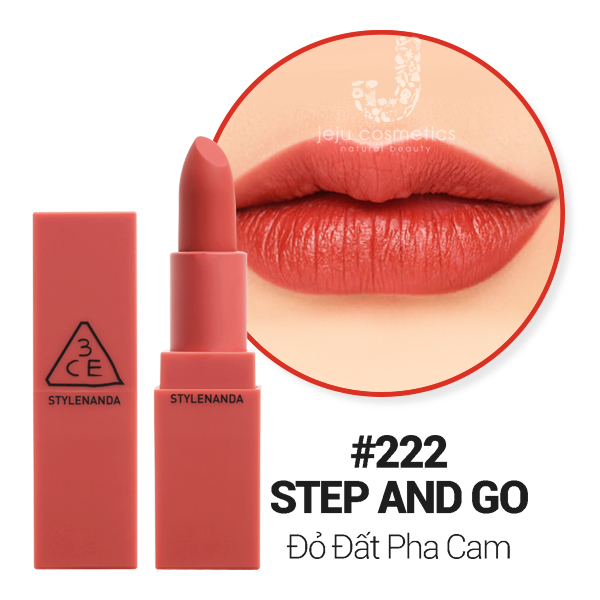 Son Thỏi Mịn Lì 3CE Mood Recipe Matte 221 Mellow Flower, 222 Step And Go 3.5g