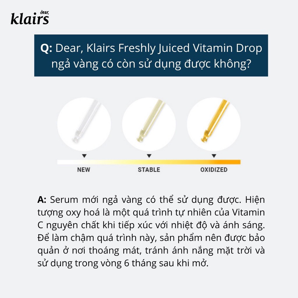 Serum sáng da Klairs Pure Vitamin C, FRESHLY JUICED VITAMIN DROP 35ml