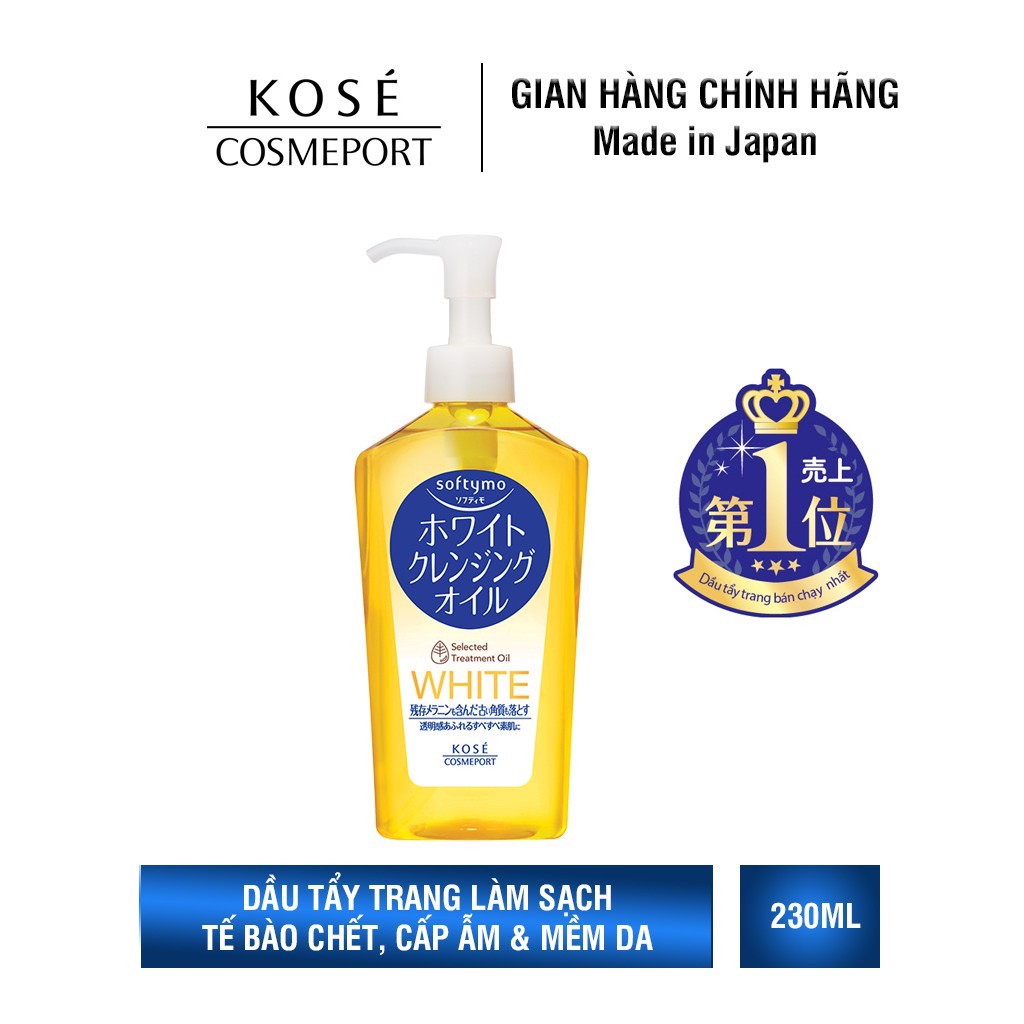 Dầu Tẩy Trang Làm Sạch Tế Bào Chết Kosé Cosmeport Softymo White Cleansing Oil 230ml